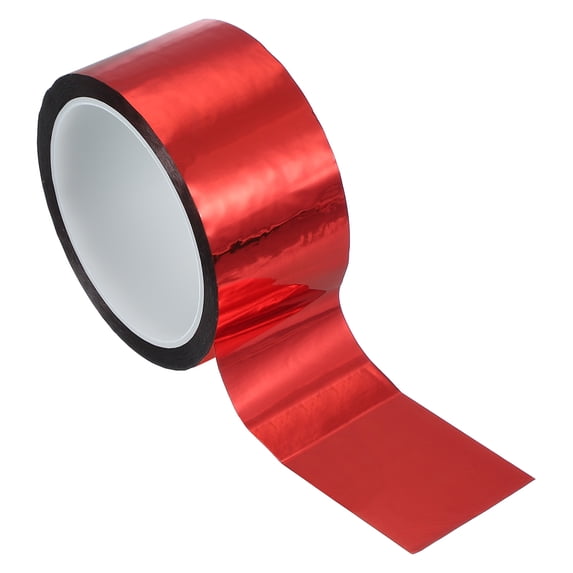 Metalized Red Color Uxcell Metalized Polyester Film Tape 2 in x 55 Yards Glossy Red ...