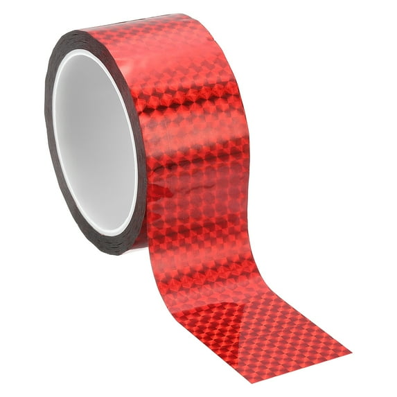 Metalized Polyester Film Tape 2 Inch x 55 Yards, Metallic Decor Tape Laser Red