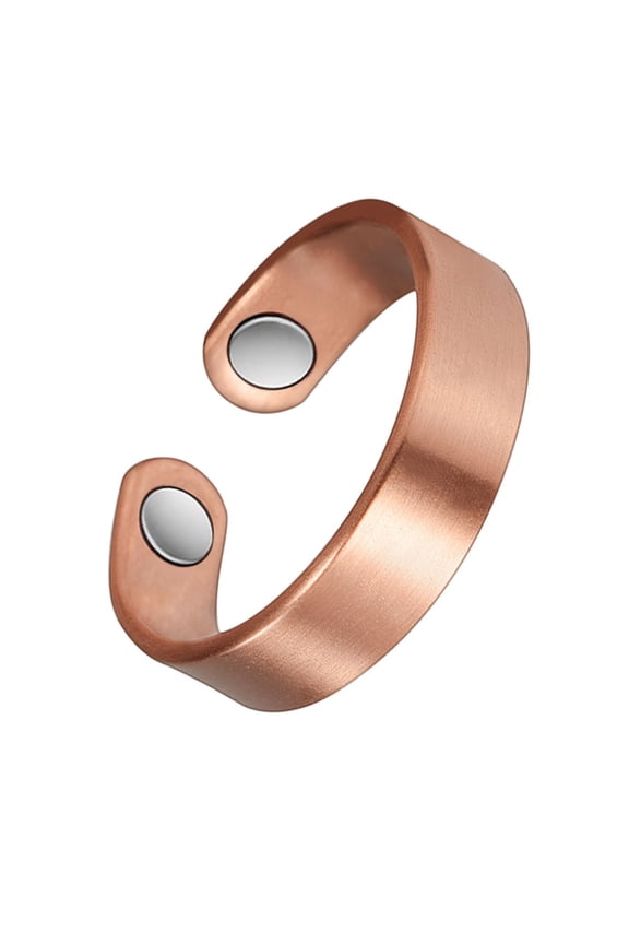 Magnetic Pure Copper Cuff Ring for Women, 3500 Gauss Magnet, Adjustable Fashion Jewelry Gift