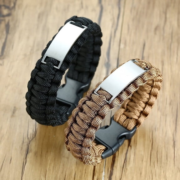 Metaljc Braided Rope Medical Alert ID Bracelet for Men Women, Engraved Penicillin Allergy