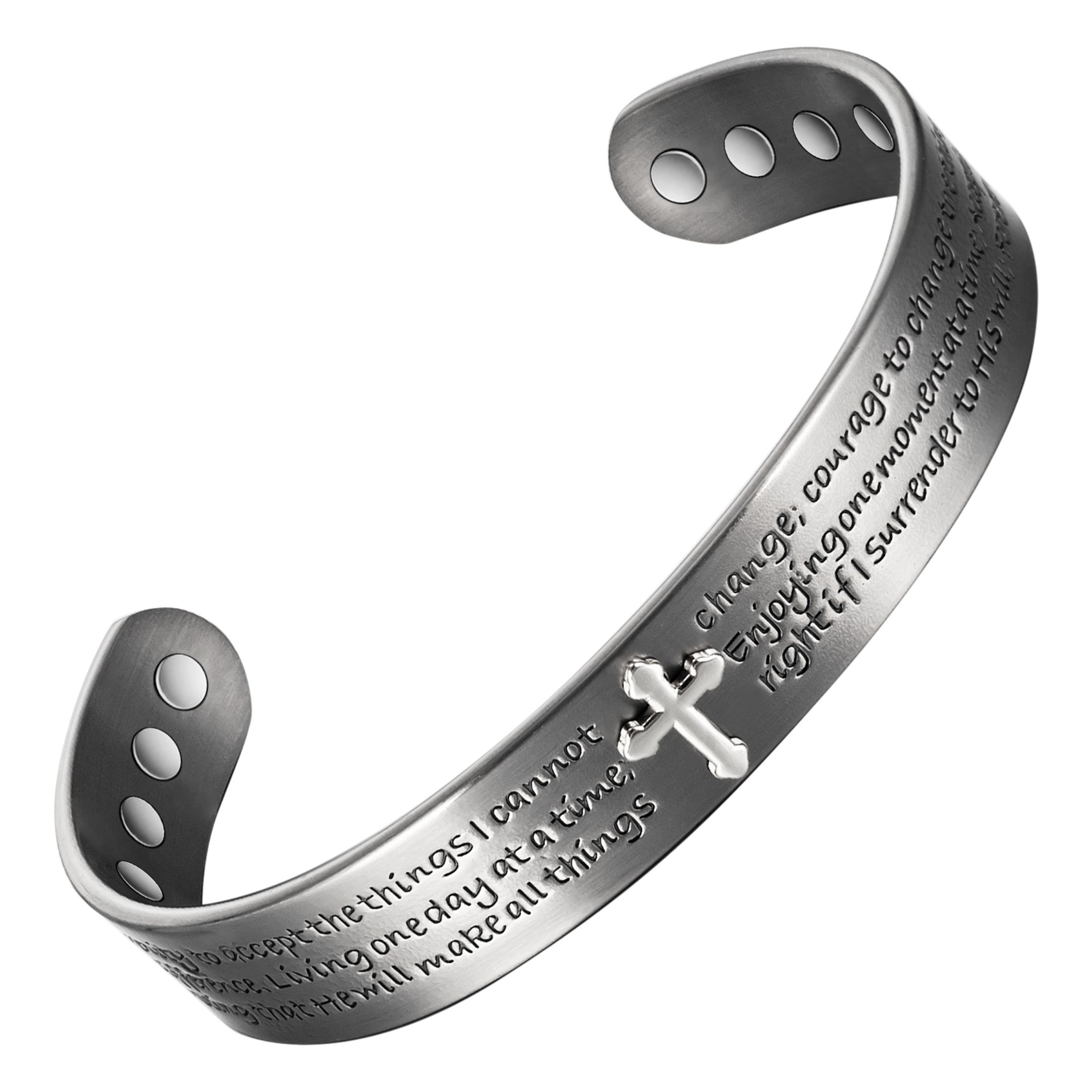 Magnetic Christian Jesus Copper Cuff Bracelet for Men Women, Religious Jewelry Gifts