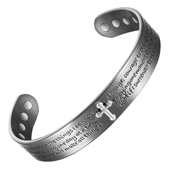 Metaljc Magnetic Christian Jesus Copper Cuff Bracelet for Men Women, Religious Jewelry Gifts