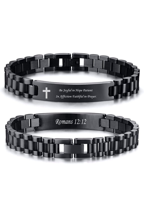 Personalized Religious Jewelry-Engraved Christian Faith Bible Verse Bracelet for Men Women