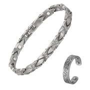 Metaljc Pure Copper Magnetic Bracelet and Ring Set for Women, Set of 2