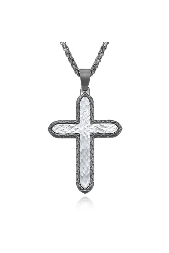 Stainless Steel Cross Necklace for Men , Religion Fashion Jewelry Gifts, 24 In