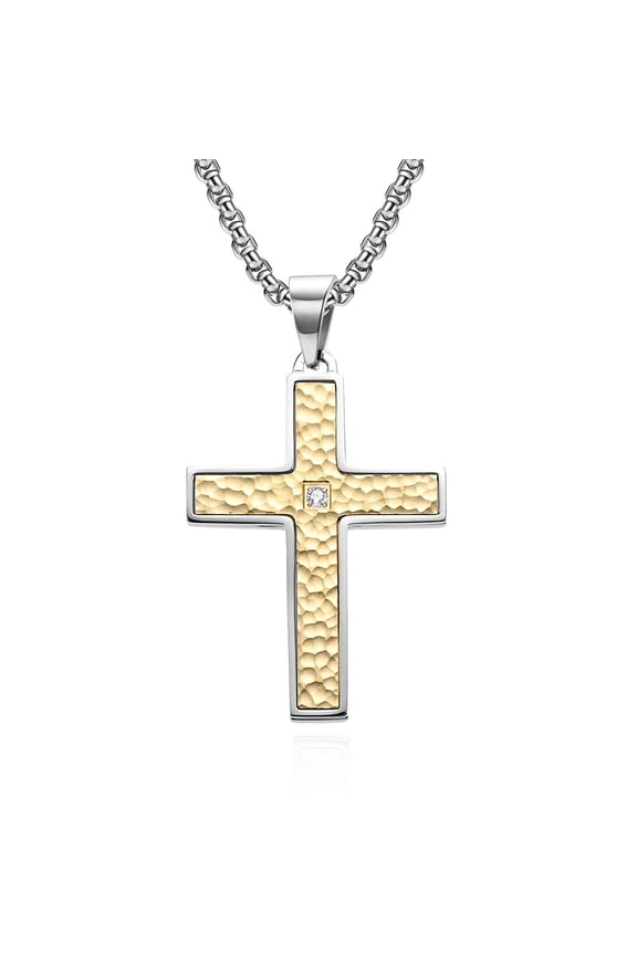 Stainless Steel Cross Necklace for Men Women,  Couple Fashion Jewelry Gifts, 24 In