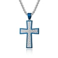 thumbnail image 1 of Metaljc Stainless Steel Cross Pendant  Necklace for Men, 24" Chain, Religious Jewelry Gift, 1 of 5