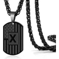 thumbnail image 1 of Metaljc Stainless Steel Initial Necklace, A-Z American Flag Dog Tag, Valentine's Gift for Men Women, 1 of 6