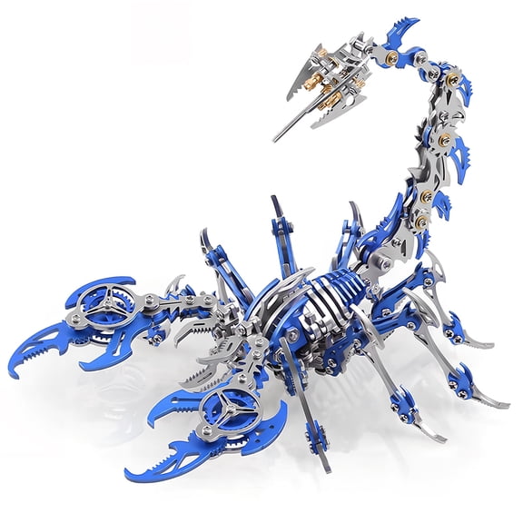 Metalkitor Scorpion 3D Metal Puzzle Kit - 454 Pcs, Mechanical Model for Adults/Teens, Blue, Ideal Gift & Decor