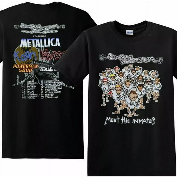 Metall1ca Summer Sanitarium Tour Rock Band Black Tee T-shirt