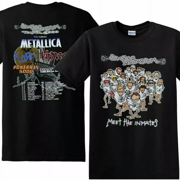 Metall1ca Summer Sanitarium Tour Rock Band Black Tee T-shirt