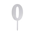 thumbnail image 1 of Metallic Acrylic Number 0 Cake Topper, Silver, 7-1/2-Inch, 1 of 1