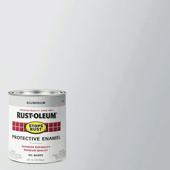 2 Pack, Metallic Aluminum, Rust-Oleum Stops Rust Gloss Protective Enamel- 7715502, Quart