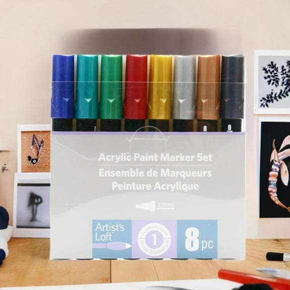 Metallic Assorted Acrylic Paint Marker Set by Artist's Loft - 8 Markers