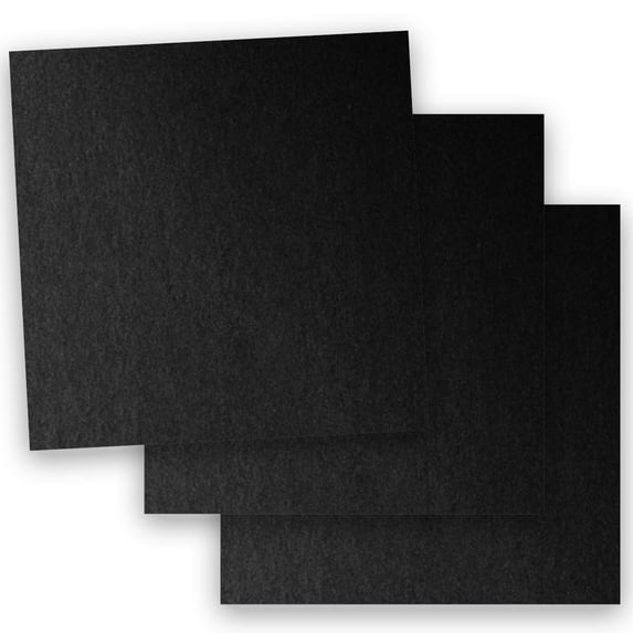 Metallic BLACK ONYX 12X12 (Square) Paper 32T Lightweight Multi-use - 50 PK -- Pearlescent 12-x-12 Foldable Metallic Paper - Great for Business, Designers, Paper Flowers