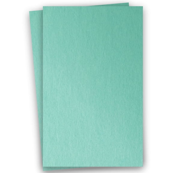Metallic BLUE-GREEN LAGOON 11X17 (Ledger) Paper 105C Cardstock - 100 PK -- Pearlescent 11-x-17 Metallic Card Stock Paper - Great for Business, Card Making, Designers & More