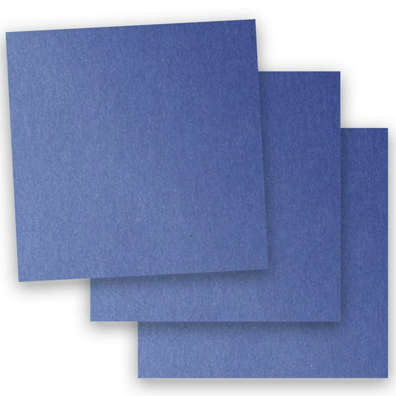 Metallic BLUE SAPPHIRE 12X12 (Square) Paper 105C Cardstock - 100 PK -- Pearlescent 12-x-12 Metallic Card Stock Paper - Business, Card Making, Designers, Professional and DIY Projects