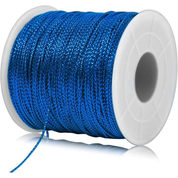 Metallic Bakers Twine, 109 Yards Gold Twine for Crafts Christmas Ornament String Decorative Glitter Gift Wrapping, DIY Crafting, Presents, Tags (Royal Blue) Royal Blue 1mm x 109yards