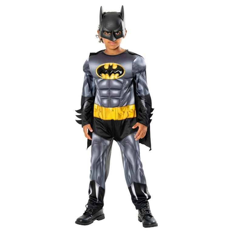 Metallic Batman Costume Kids Muscle Padded Batsuit Metallic Batman Costume Kids Muscle Padded Batsuit