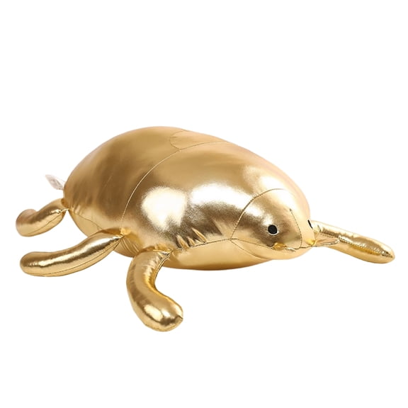 Metallic Beetle Collectible Plush - 12 Inch Shiny Bug Pillow,Unique Animal Decor for Shelves & Modern Home,Novelty Gift for Collectors - D