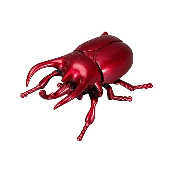 Metallic Beetle Shaped Desk Decor Figurine, Realistic Wind-Up Insect Toy with Moving Head & Tail for Office & Home Shelf Accent, Gifts