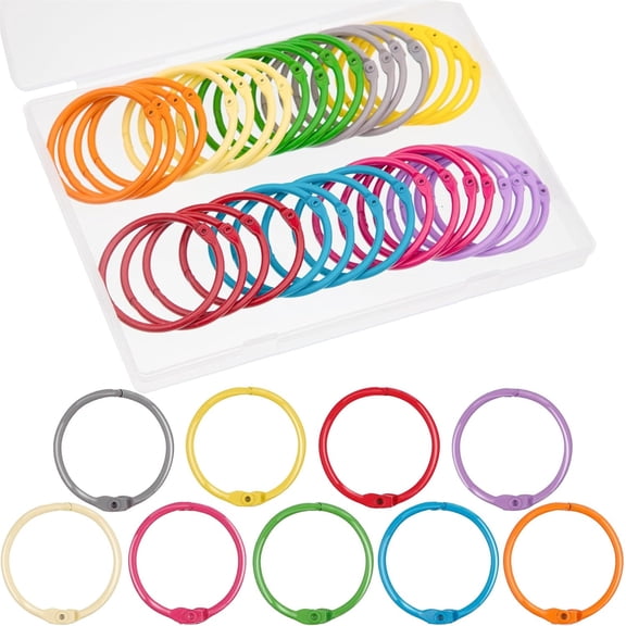 Metallic Binder Rings,Bexikou 10 Colors Small Metal Book Rings for Index Cards Flashcards,Notebook Rings Paper Rings,Index Cards Keychain Key Rings for Home Office School