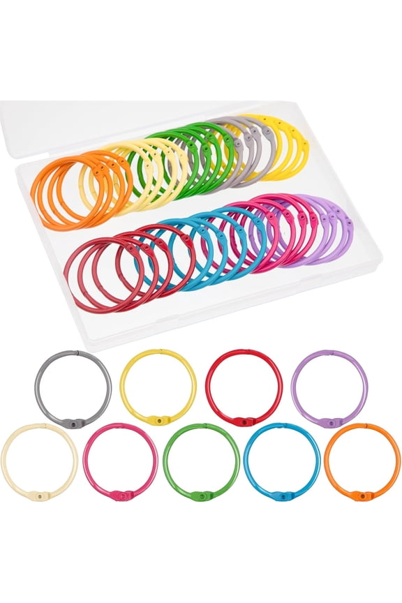 Metallic Binder Rings,Bexikou 10 Colors Small Metal Book Rings for Index Cards Flashcards,Notebook Rings Paper Rings,Index Cards Keychain Key Rings for Home Office School