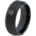 thumbnail image 1 of Tungsten Ring Mens Black Wedding Band Valentine Gift Gamer Handmade Item 10 Year Anniversary Brother, 1 of 8