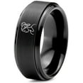 thumbnail image 1 of Metallic Black Gamer Tungsten Valentines Mom Jewelry Mens Promise Ring Gifts for Her Birthday, 1 of 7