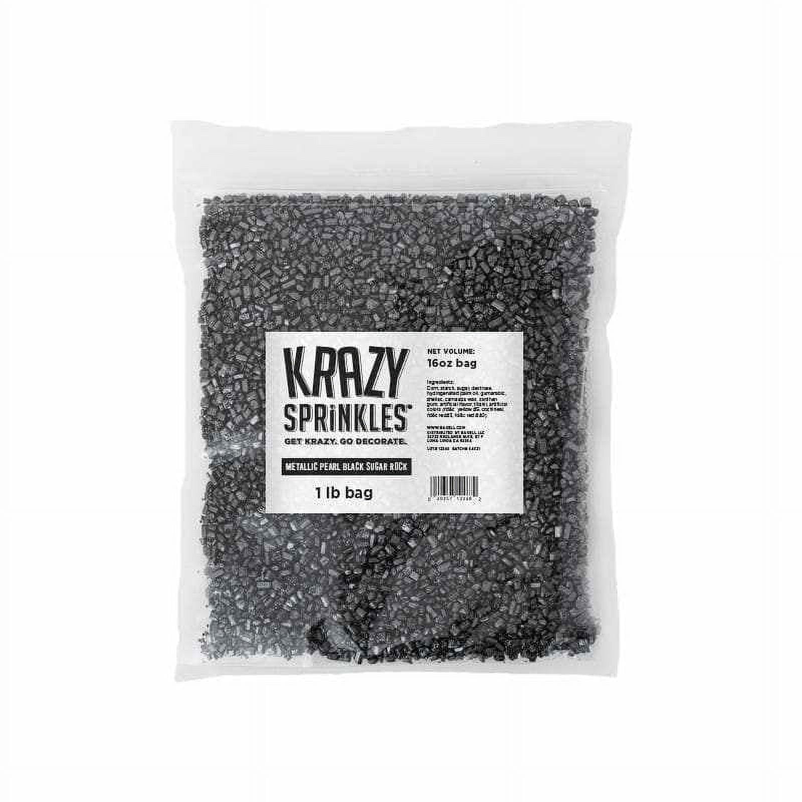 Krazy Rocks Krazy Sprinkles - Edible Metallic Black Pearl Sugar Rocks - Bold Cake ...