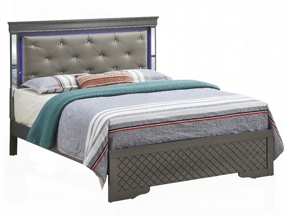 King Size Metal Platform Bed Frame with No Box Spring, Black for Master Bedroom