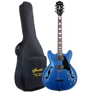 Metallic Blue 6 String Right Handed Semi Hollow Body Electric Guitar
