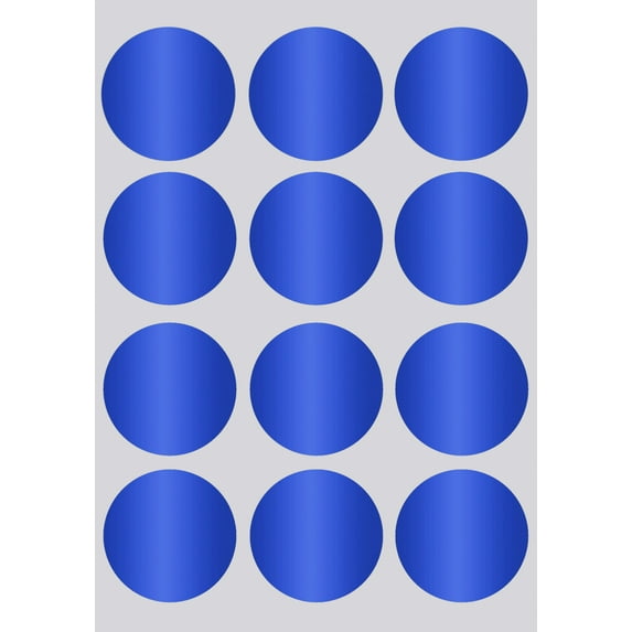Metallic Blue Color-Coding Label Dots 38mm (1.5 inch) inch Round Labeling Sticker Dots - 1296 Pack by Royal Green