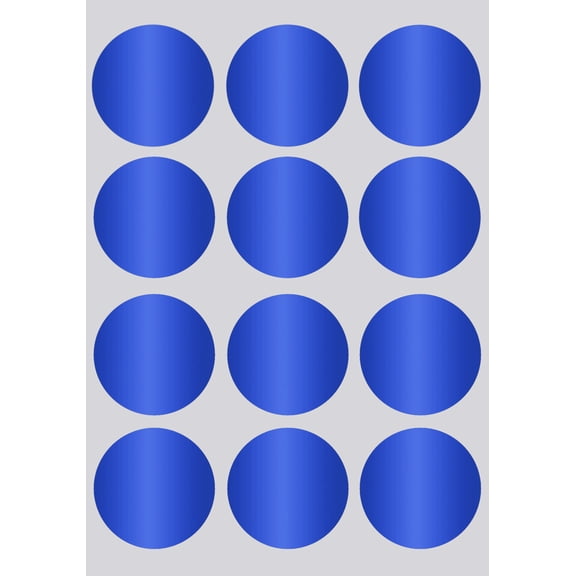 Metallic Blue Color-Coding Label Dots 38mm (1.5 inch) inch Round Labeling Sticker Dots - 1296 Pack by Royal Green
