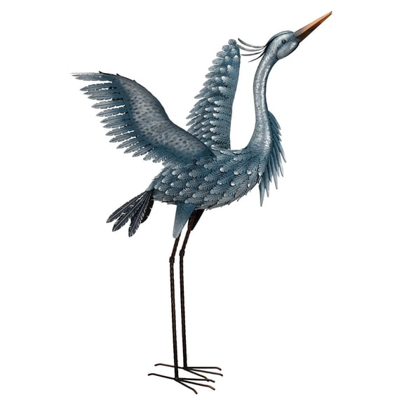 Metallic Blue Heron - Wings Up - 24.5"X38.5"X47"