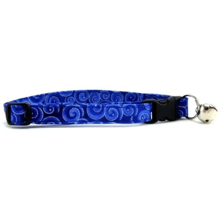 Metallic Blue Swirls Cat Collar