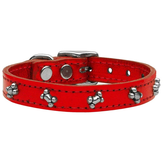 Metallic Bone Leather Dog Collar Size 26