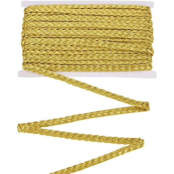 Metallic Braid Trim 11mm Wide Filigree Corrugated Lace Ribbon Gold Embellishment Trim for DIY Clothes Accessories Jewelry Crafts Sewing Decoration Gold DIY