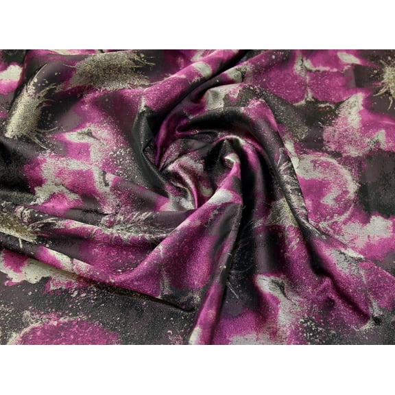 Metallic Brocade Fabric Purple & Gold - per yard