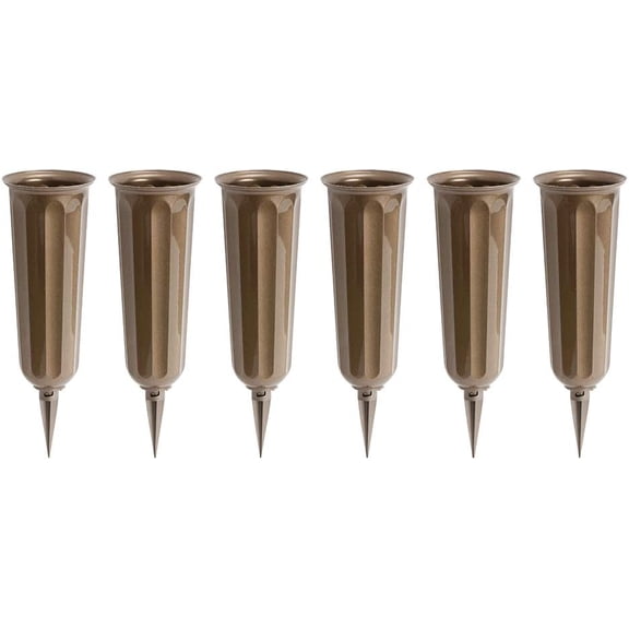 Metallic Bronze Plastic Vase, 6-Pack