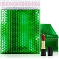 thumbnail image 1 of Metallic Bubble Mailers 8" x 11.5", Pack of 25 Green Bubble Packaging Envelopes, Water-Resistant Padded Shipping Envelopes, Shiny Shipping Bags with Sturdy Sealing, Gift Bubble Envelopes, 1 of 9