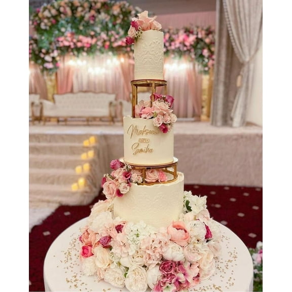 Metallic Cake Stand, Cake spacers - Wedding Cake Riser (Gold)