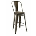 thumbnail image 1 of Metallic Chic Industrial Bar Height Stool With Backrest, Bronze, Set of 2, 1 of 2