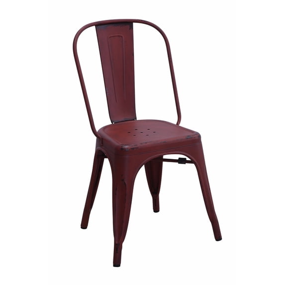 Red Dining Set Benzara Metallic Chic Splat Back Dining Side Chair - Set of 4 - Walmart.com
