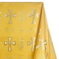 thumbnail image 1 of Metallic Clerical Church Cross Brocade Fabric 58/60" Wide Sold By The Yard Many Colors (Gold / Gold), 1 of 3