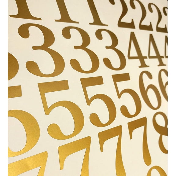 Metallic Color, Classic Mailbox Numbers,Lot of 40 (4 of each number form 0 to 9) 2 inch tall, Vinyl Mailbox Numbers,Doors,Tool Box,Locker,Car,Truck,Address Decal Stickers (Century)