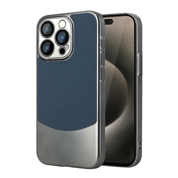 Metallic Color for iPhone 13 Pro Max Case, Luxury Rugged Shockproof Protective Plating Soft Edge Bumper Frame Frosted Hard Back Thin Fit Phone Case Cover for iPhone 13 Pro Max - Blue