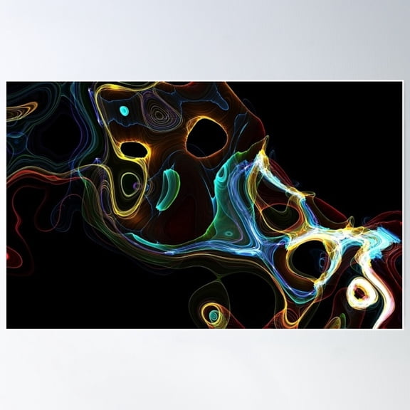 Metallic Colors On Black Background Poster Wall Art, Modern Wall Decor For Living Room Bedroom, 8x12 UNFRAMED