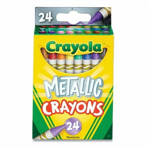 Metallic Crayons, Assorted, 24/Pack | Bundle of 5