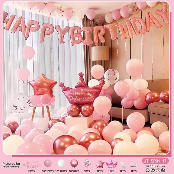 Metallic Crown Balloon Set for Party Decor with Glue & Ribbon
